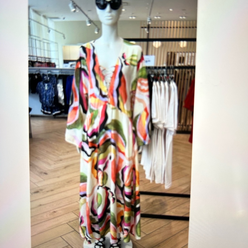 H&M Pink and Green Resort Maxi Dress New without tags